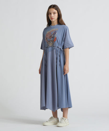 REMAKE‐STYLE DRESS WITH EAGLE PRINT 連衣裙