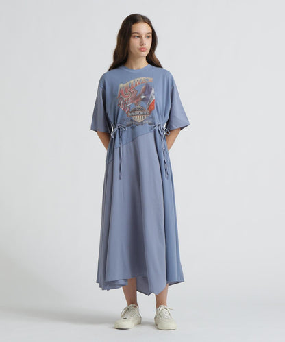 REMAKE‐STYLE DRESS WITH EAGLE PRINT 連衣裙