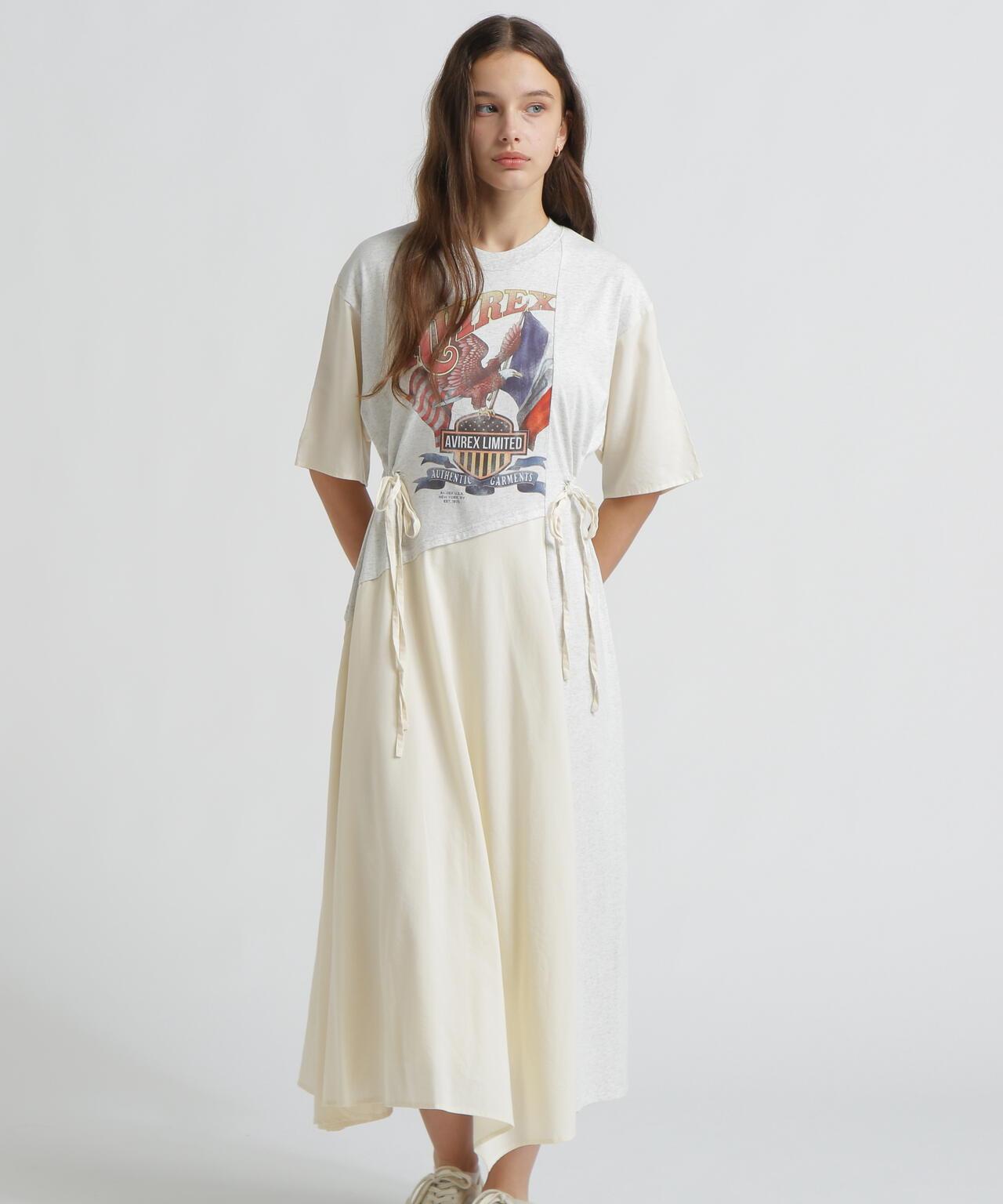 REMAKE‐STYLE DRESS WITH EAGLE PRINT 連衣裙