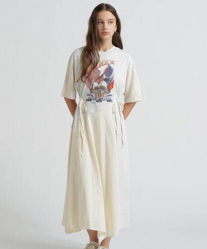 REMAKE‐STYLE DRESS WITH EAGLE PRINT 連衣裙