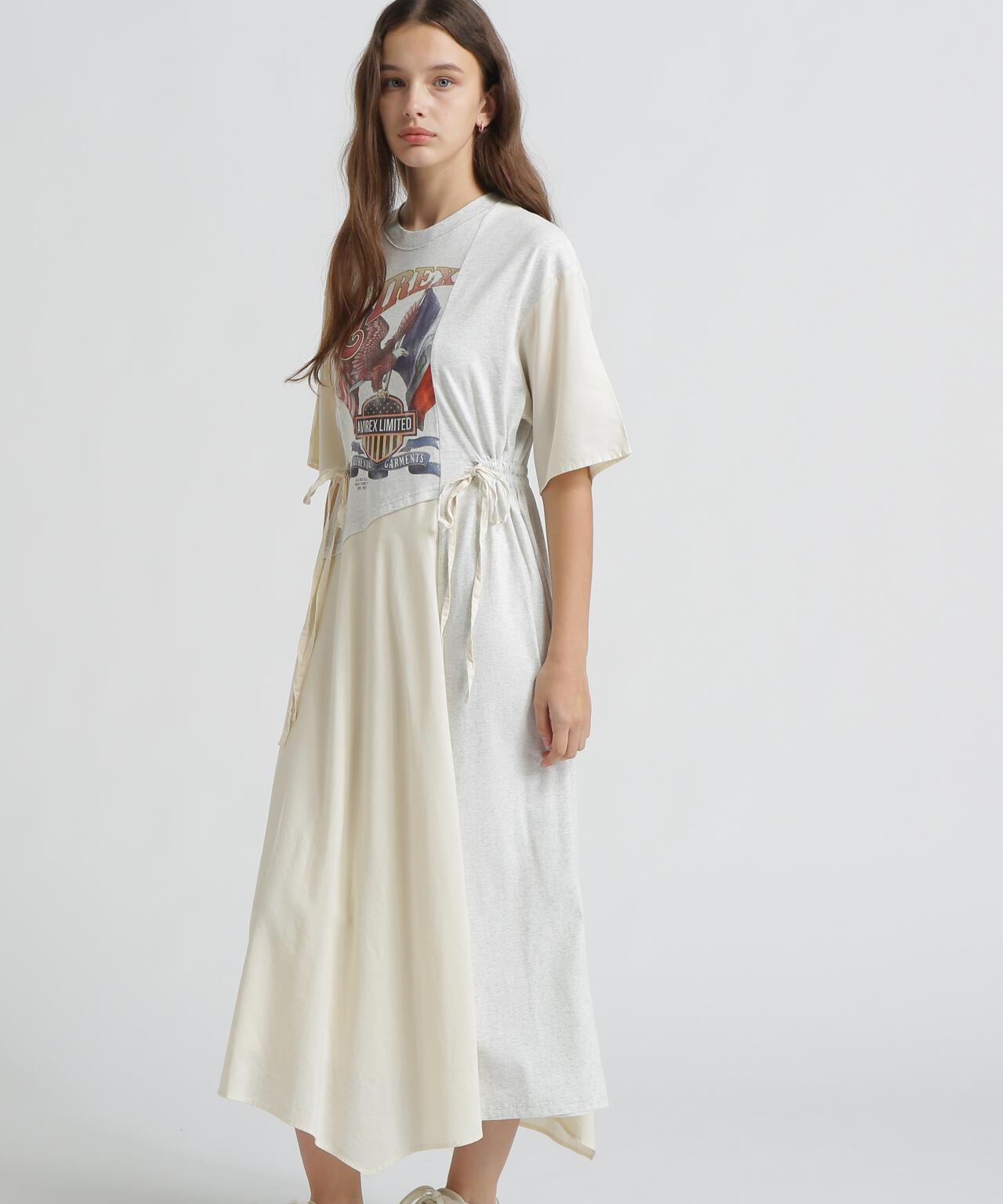 REMAKE‐STYLE DRESS WITH EAGLE PRINT 連衣裙