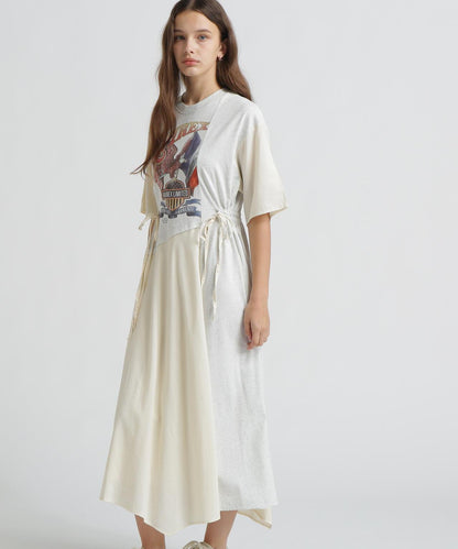 REMAKE‐STYLE DRESS WITH EAGLE PRINT 連衣裙