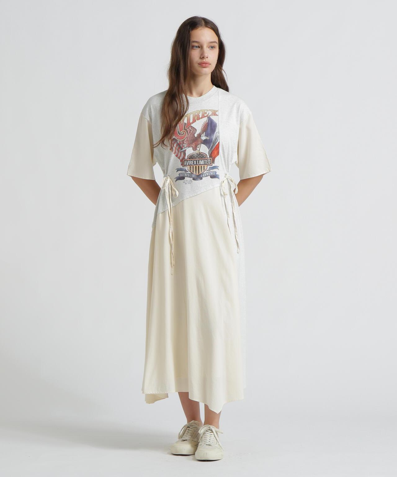 REMAKE‐STYLE DRESS WITH EAGLE PRINT 連衣裙