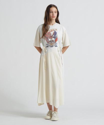 REMAKE‐STYLE DRESS WITH EAGLE PRINT 連衣裙