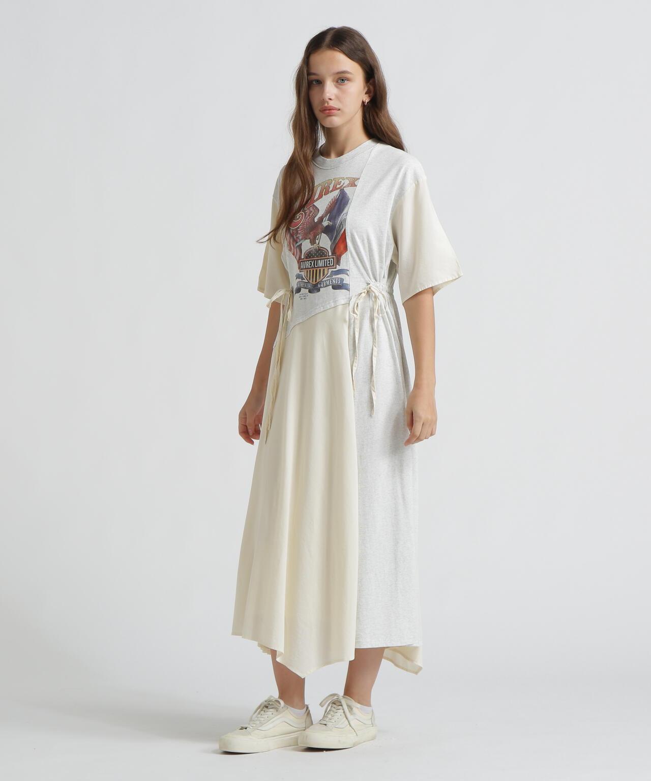 REMAKE‐STYLE DRESS WITH EAGLE PRINT 連衣裙