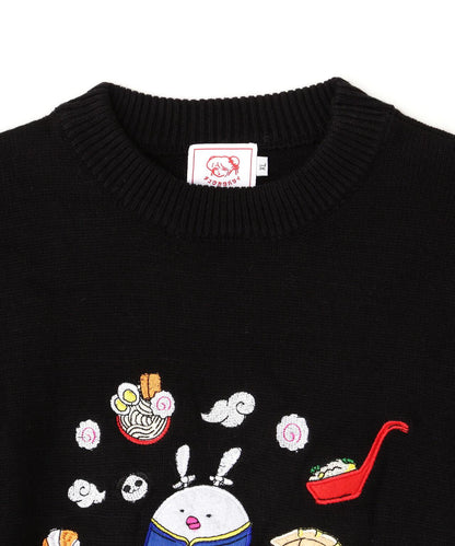 チュウカタベタイ /【LHP聯名】サガラ刺繡クルーネックニット → チュウカタベタイ 沙迦拉刺繡 圓領針織衫（LHP）