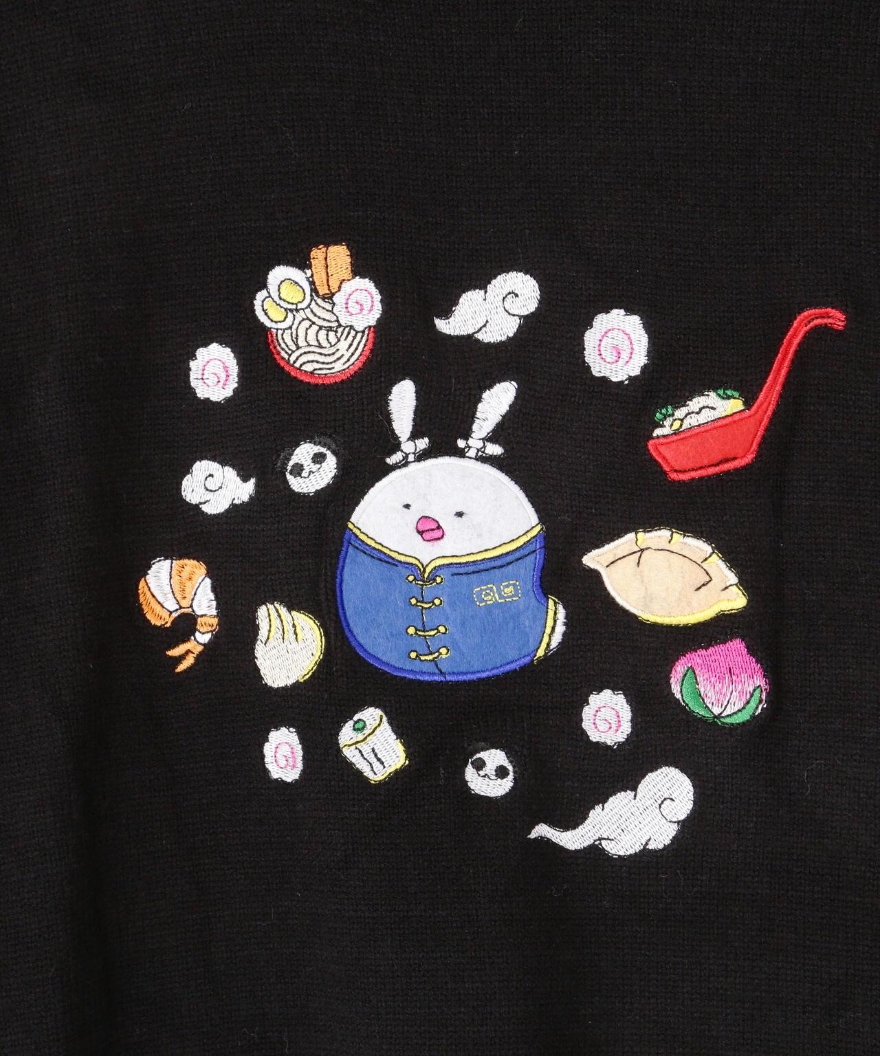 チュウカタベタイ /【LHP聯名】サガラ刺繡クルーネックニット → チュウカタベタイ 沙迦拉刺繡 圓領針織衫（LHP）