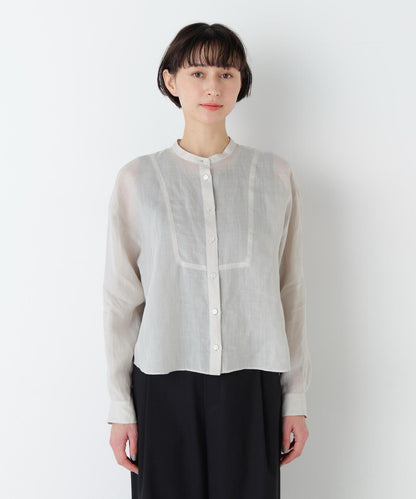 《名品 / 洗える / 4カラー展開》 亞麻前襟設計 襯衫