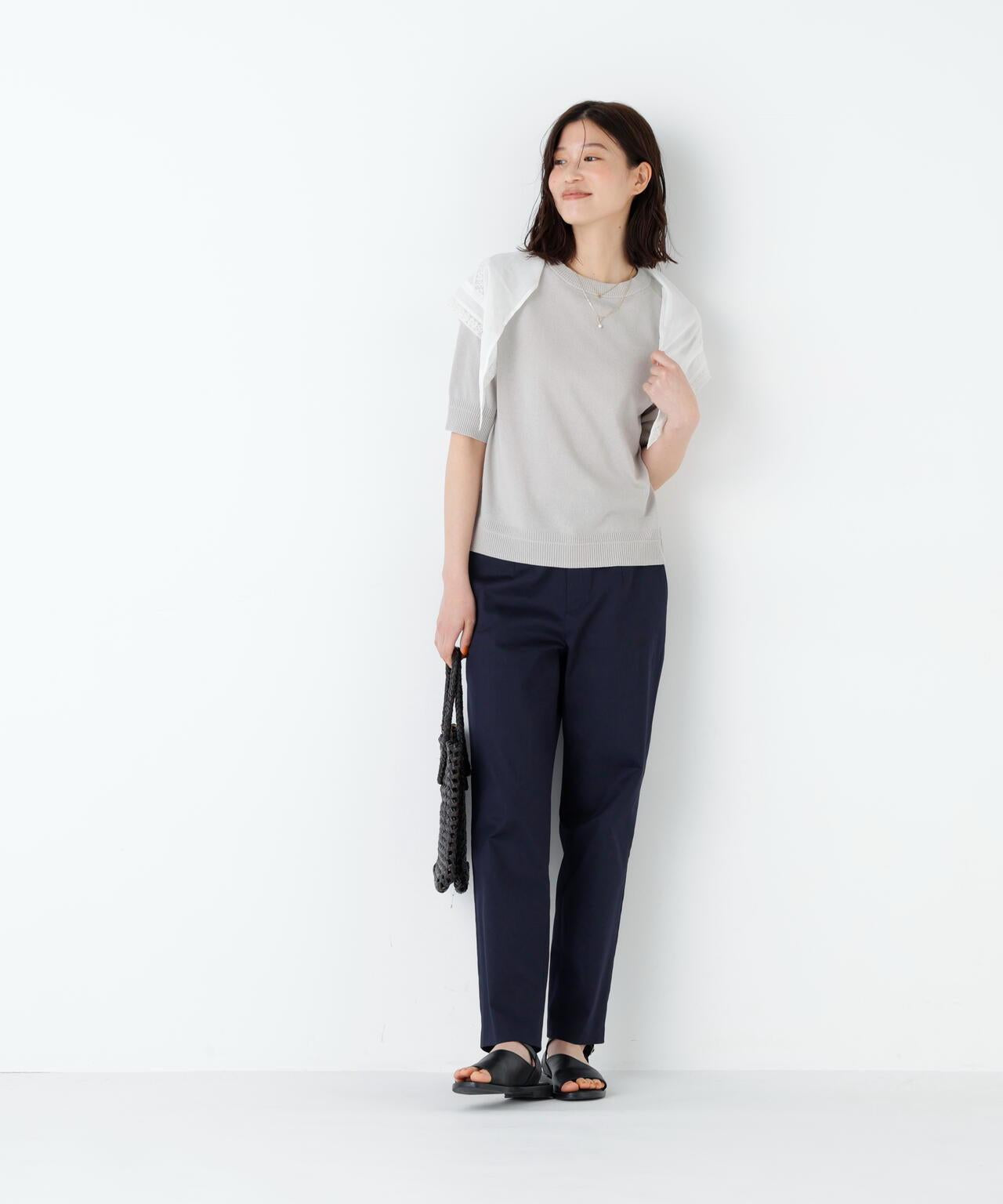 《名品 / ストレッチ素材》 珠地彈力 修身直筒 褲子