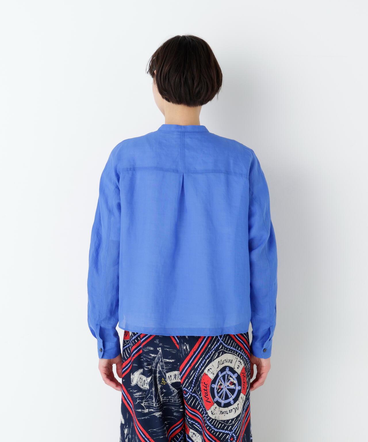《名品 / 洗える / 4カラー展開》 亞麻前襟設計 襯衫
