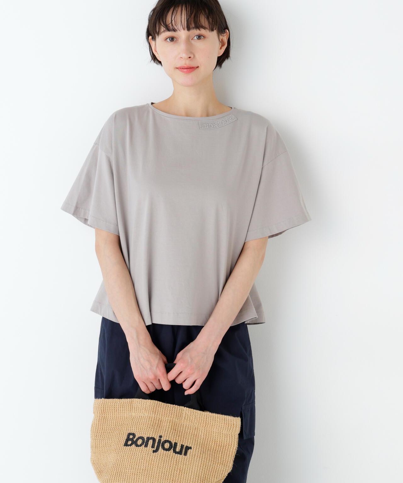 《洗える》 Bonjour刺繡圖案T恤