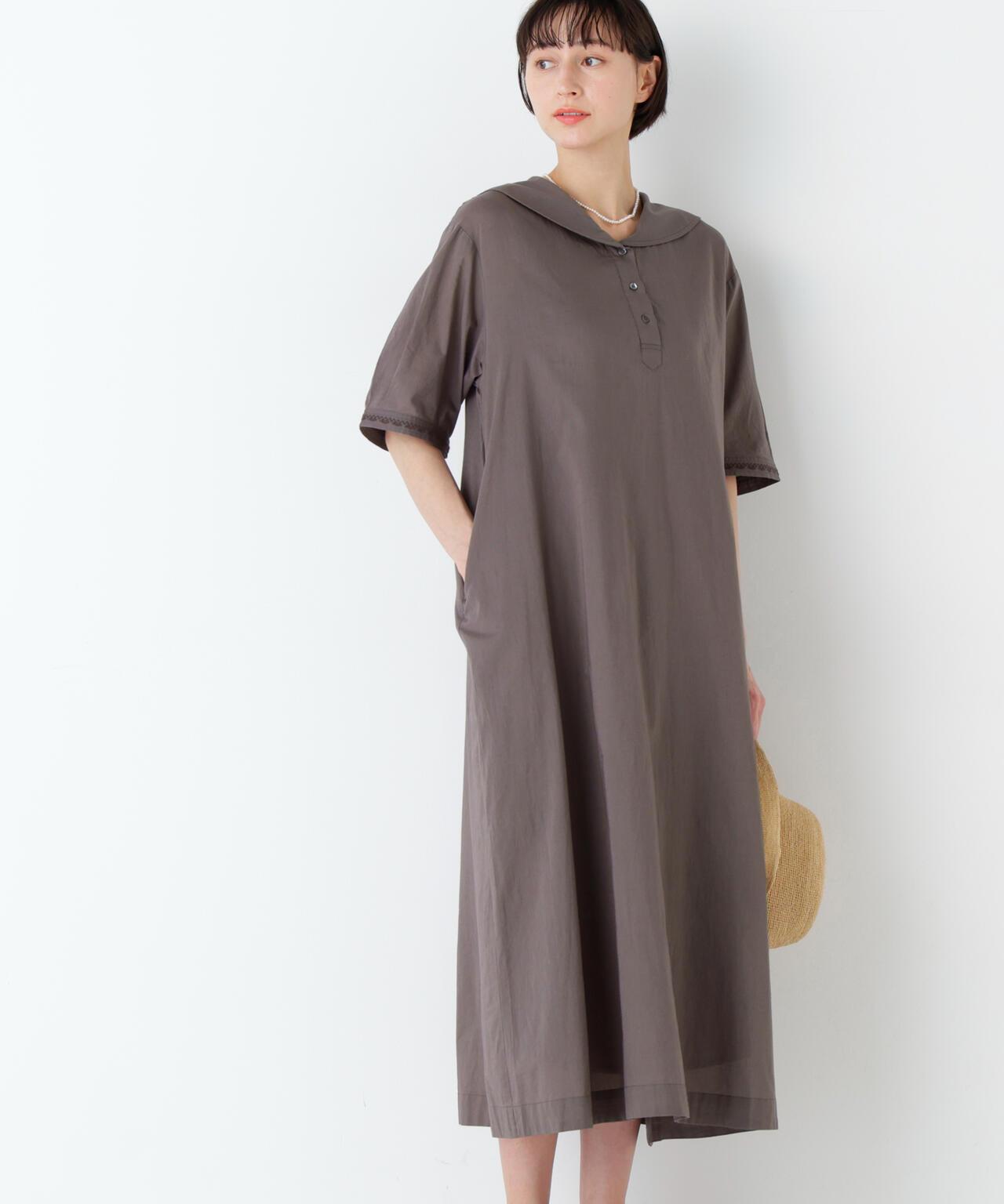 《洗える》 印度刺繡 水手領 連衣裙