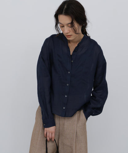《名品 / 洗える / 4カラー展開》 亞麻前襟設計 襯衫