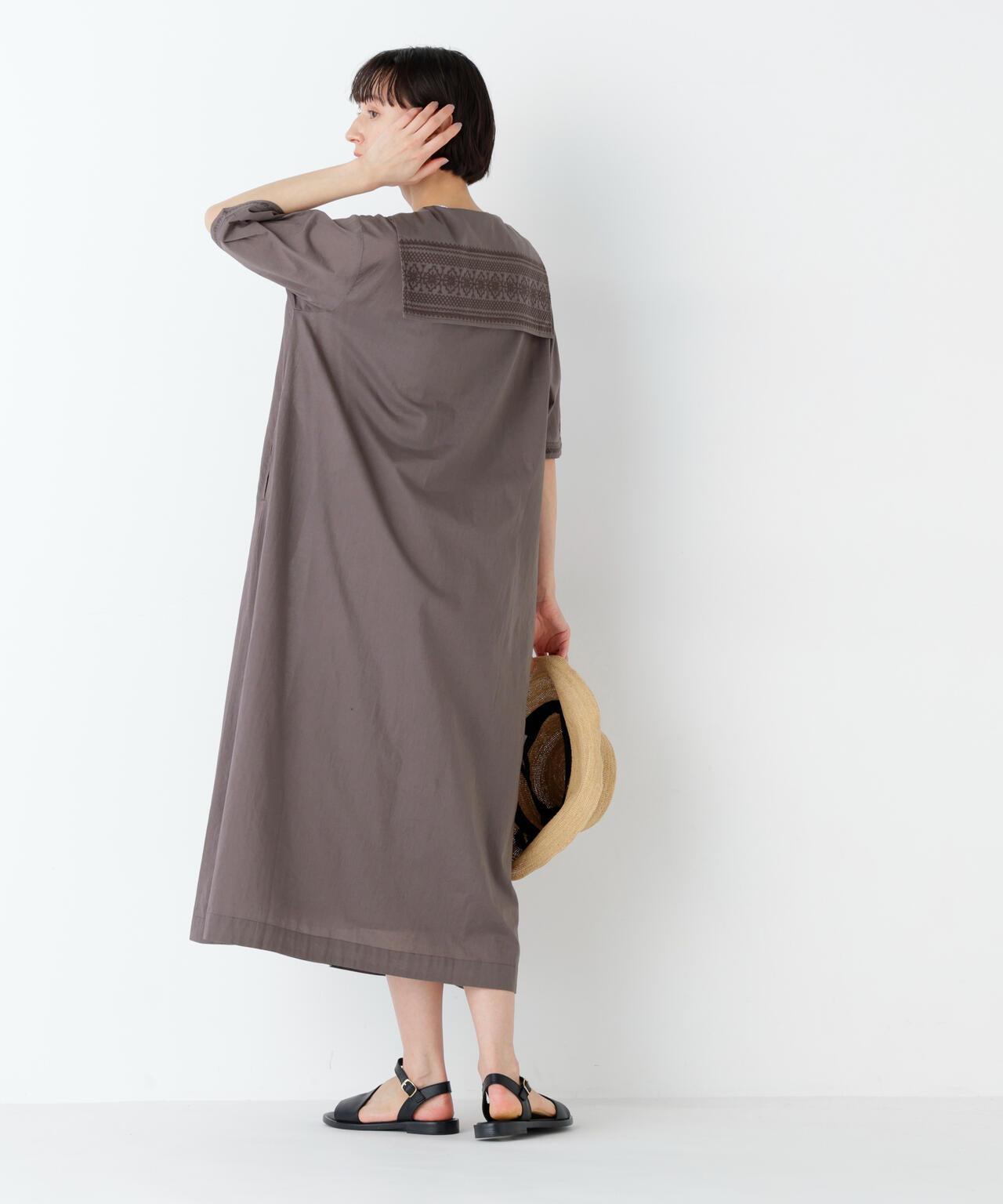 《洗える》 印度刺繡 水手領 連衣裙