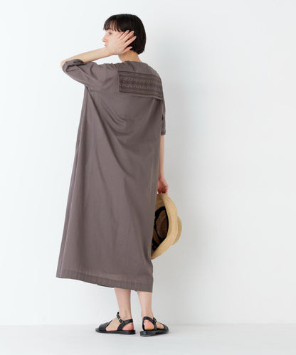 《洗える》 印度刺繡 水手領 連衣裙