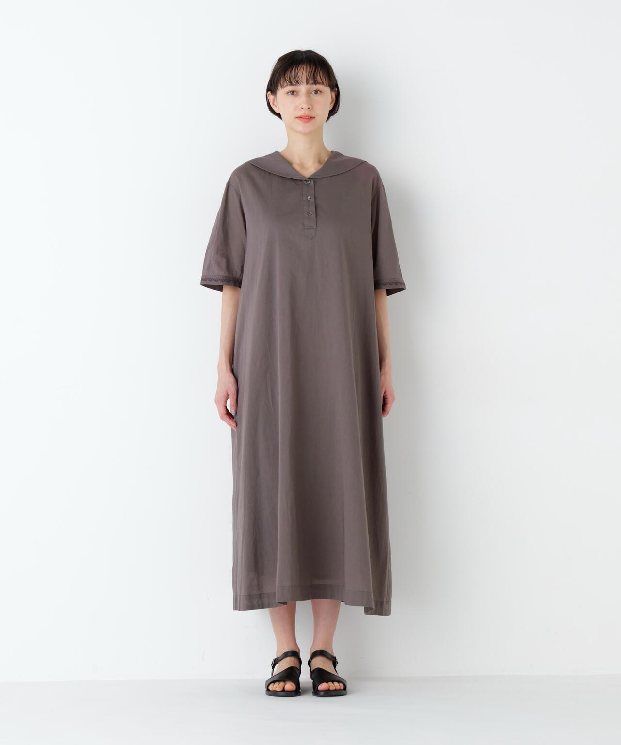 《洗える》 印度刺繡 水手領 連衣裙