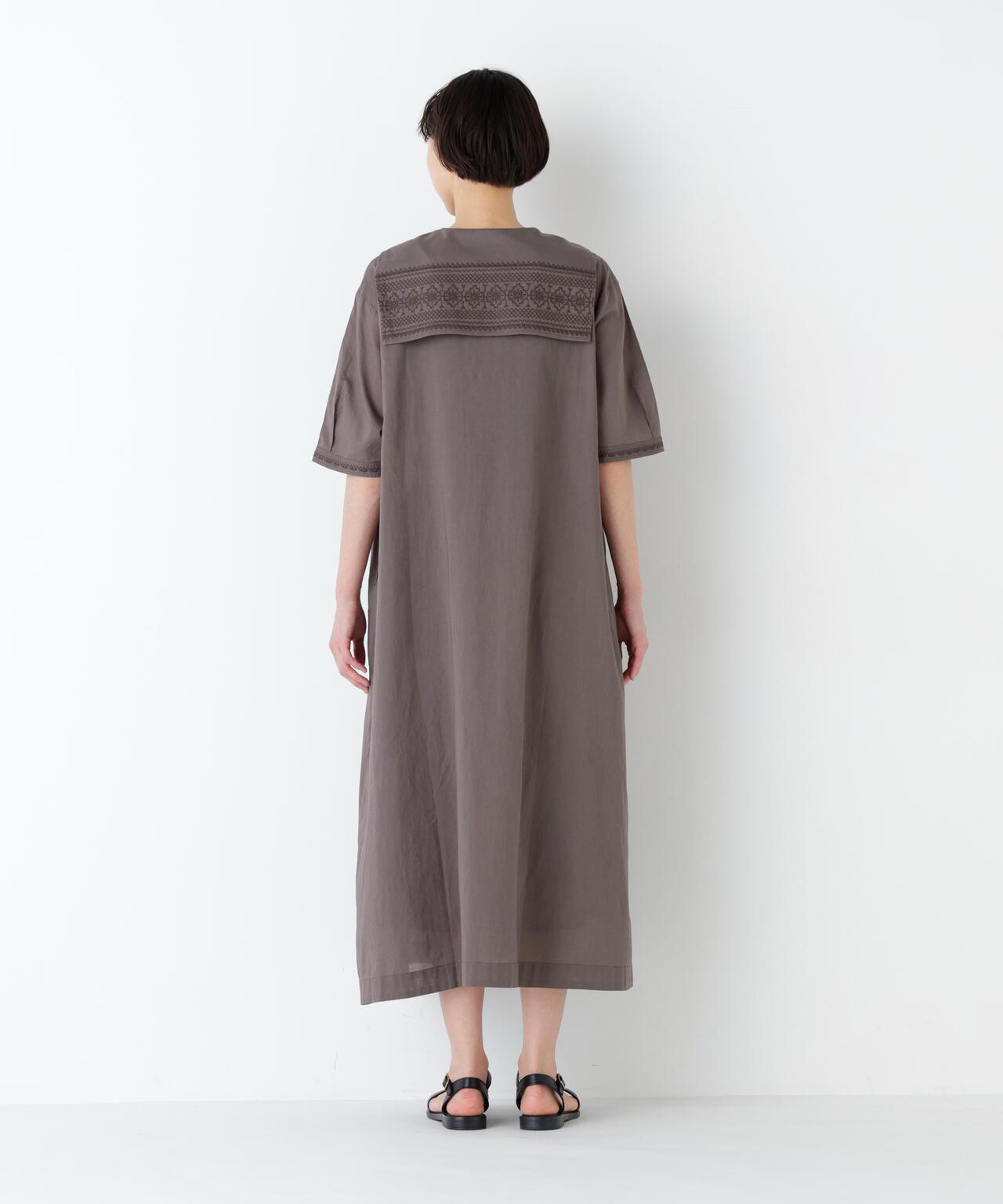 《洗える》 印度刺繡 水手領 連衣裙