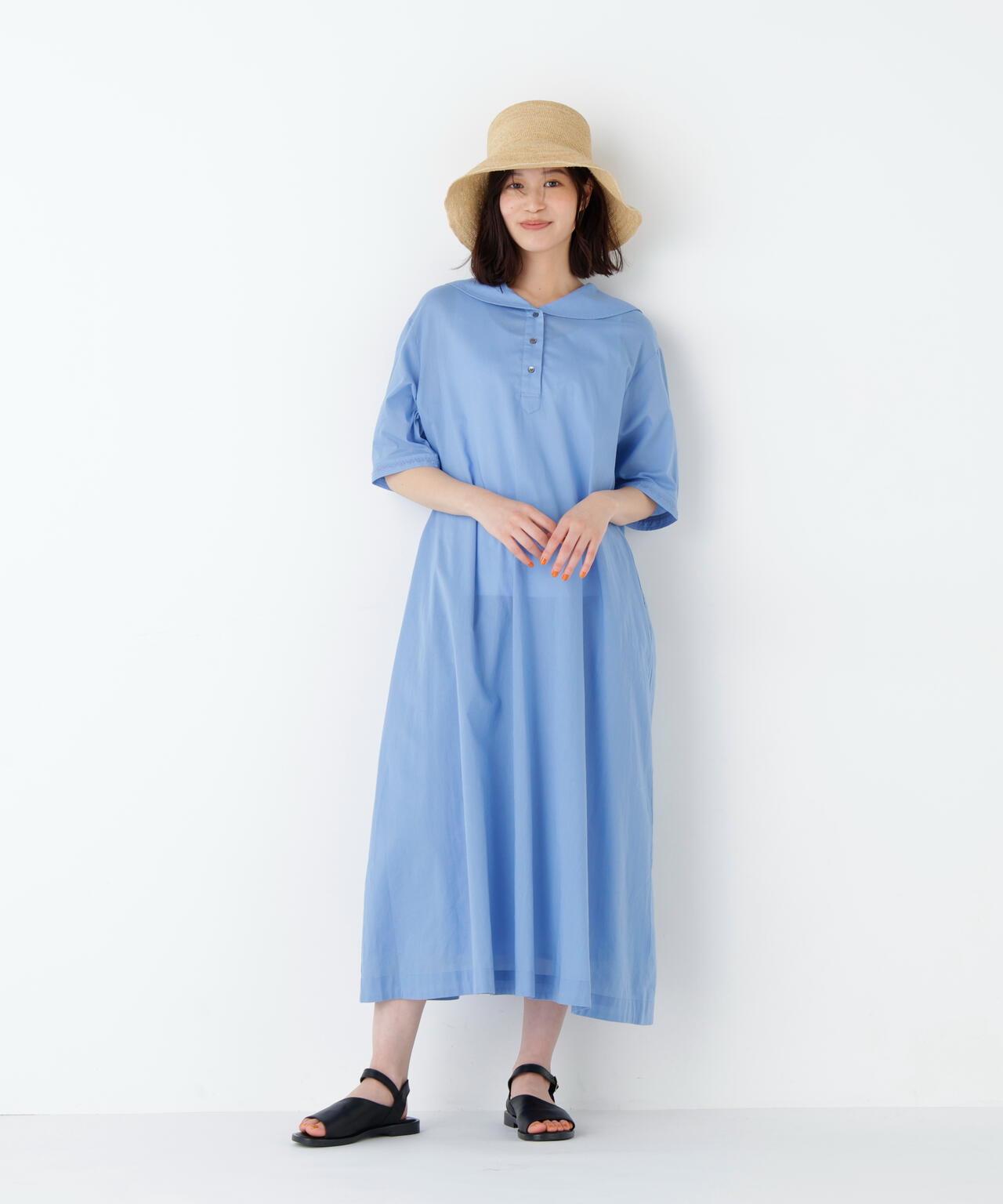 《洗える》 印度刺繡 水手領 連衣裙