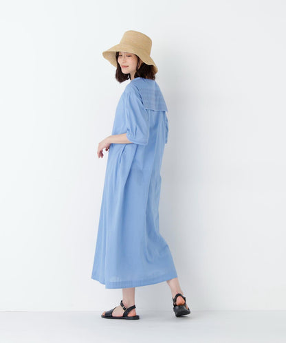 《洗える》 印度刺繡 水手領 連衣裙