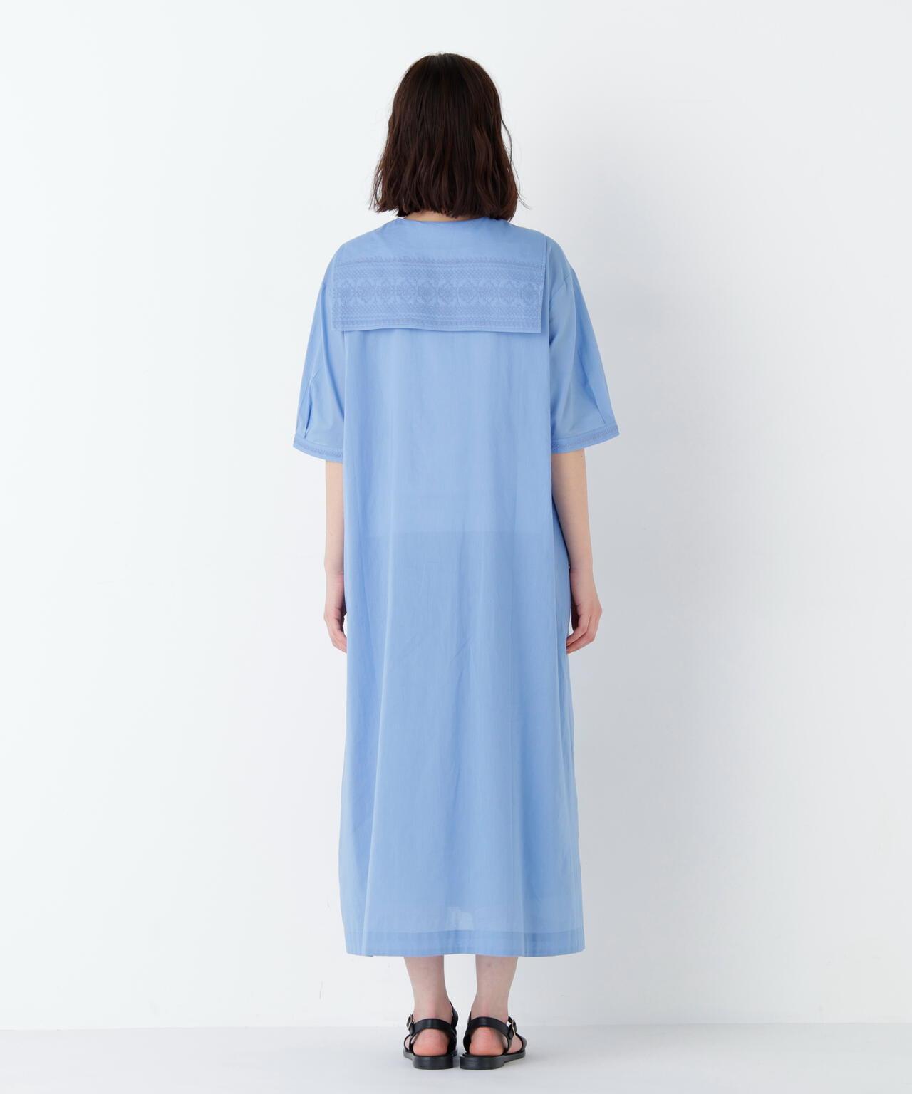 《洗える》 印度刺繡 水手領 連衣裙