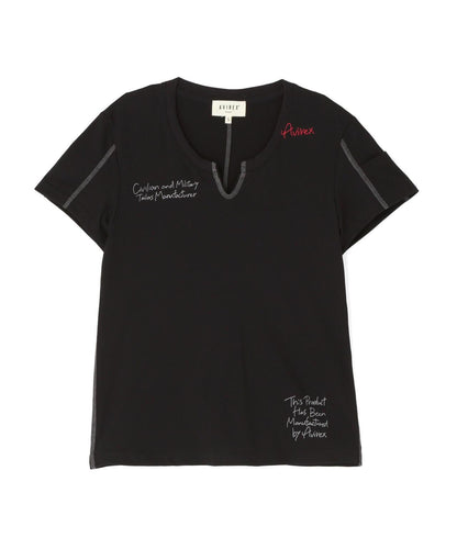 KEY NECK 刺繡 T-SHIRT 短袖T恤（直營店限定）