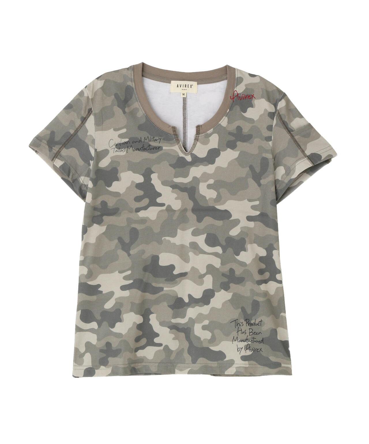 KEY NECK 刺繡 T-SHIRT 短袖T恤（直營店限定）
