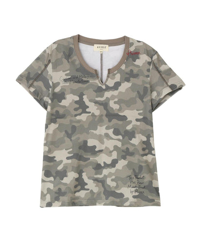 KEY NECK 刺繡 T-SHIRT 短袖T恤（直營店限定）