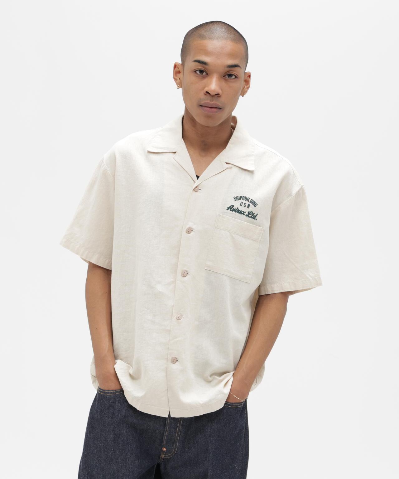 LINEN-COTTON S/S SHIRT "Brooklyn" 襯衫