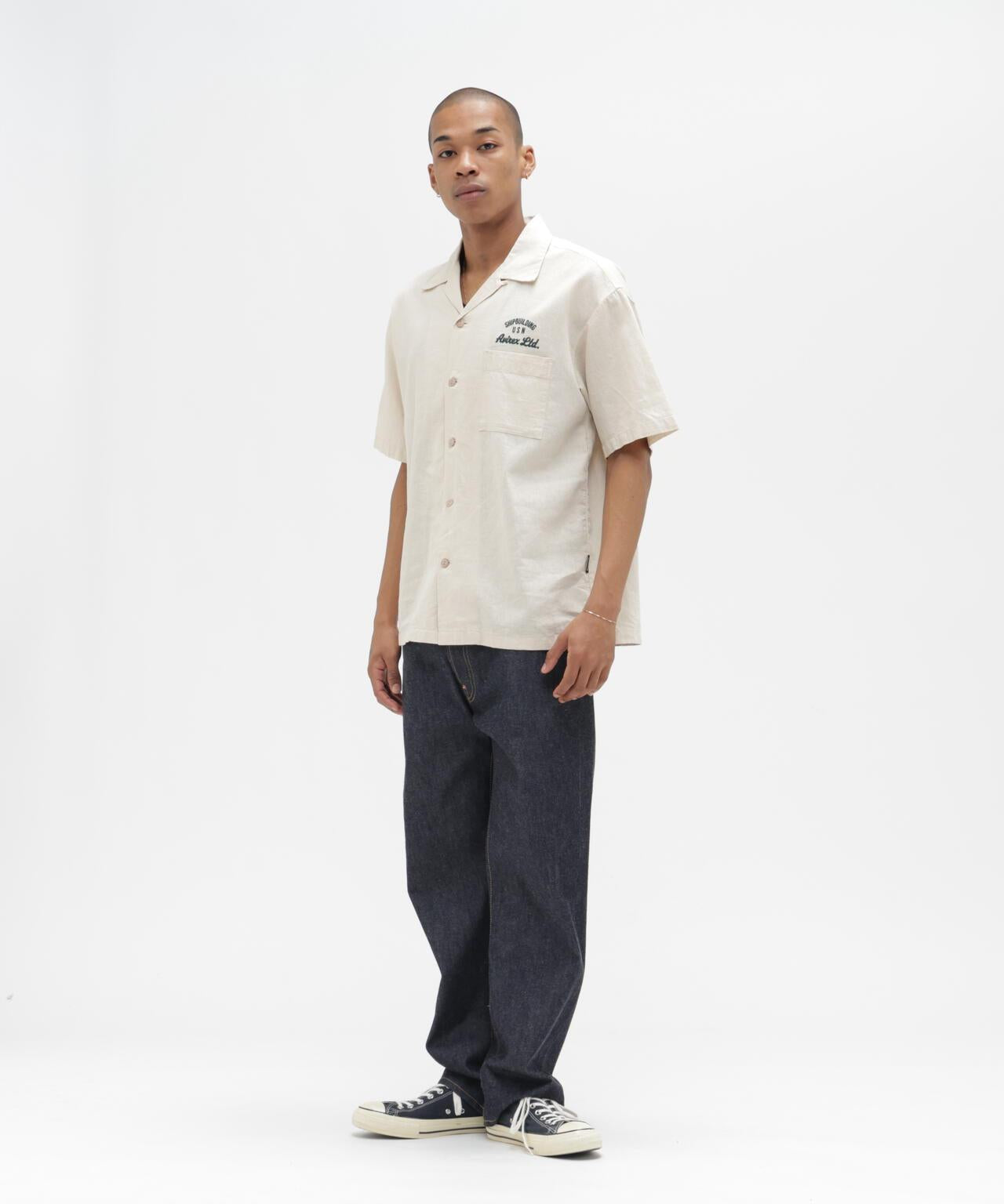 LINEN-COTTON S/S SHIRT "Brooklyn" 襯衫