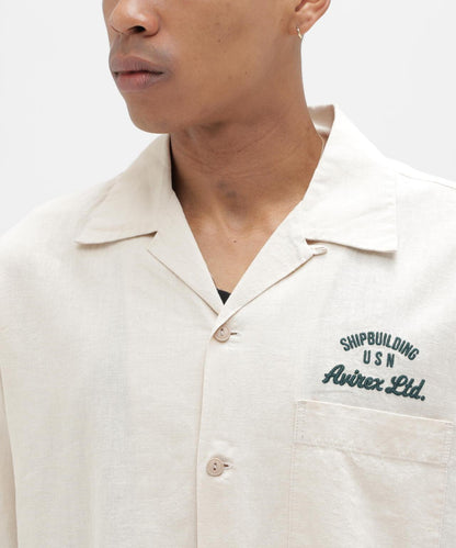 LINEN-COTTON S/S SHIRT "Brooklyn" 襯衫