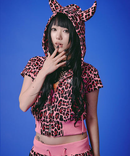 GALFY LHP EXCLUSIVE 地雷系風寬鬆連帽短袖衛衣