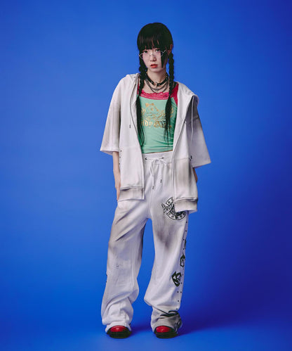 GALFY LHP EXCLUSIVE 地雷系風寬鬆連帽短袖衛衣