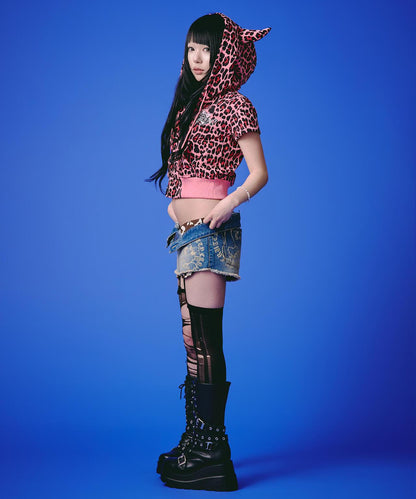 GALFY LHP EXCLUSIVE 地雷系風寬鬆連帽短袖衛衣