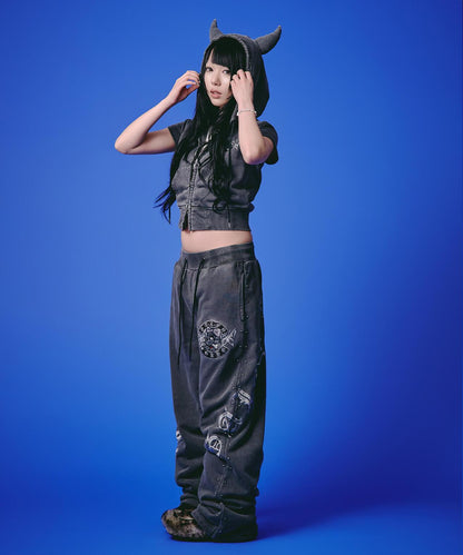 GALFY LHP EXCLUSIVE 地雷系風寬鬆連帽短袖衛衣