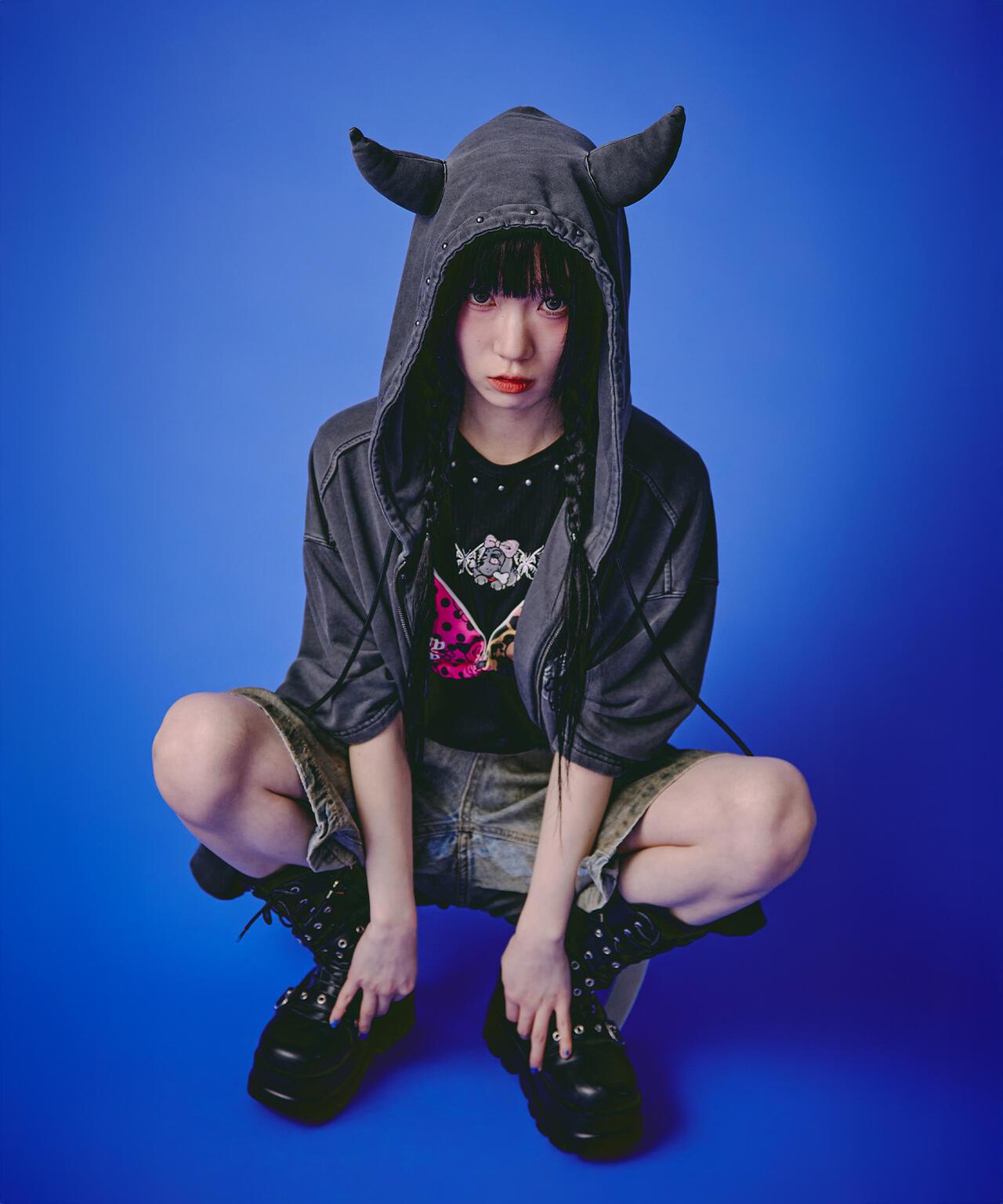 GALFY LHP EXCLUSIVE 地雷系風寬鬆連帽短袖衛衣