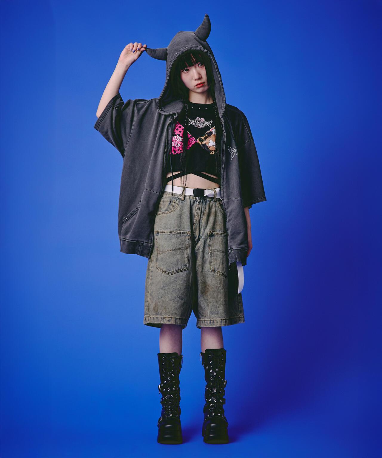GALFY LHP EXCLUSIVE 地雷系風寬鬆連帽短袖衛衣