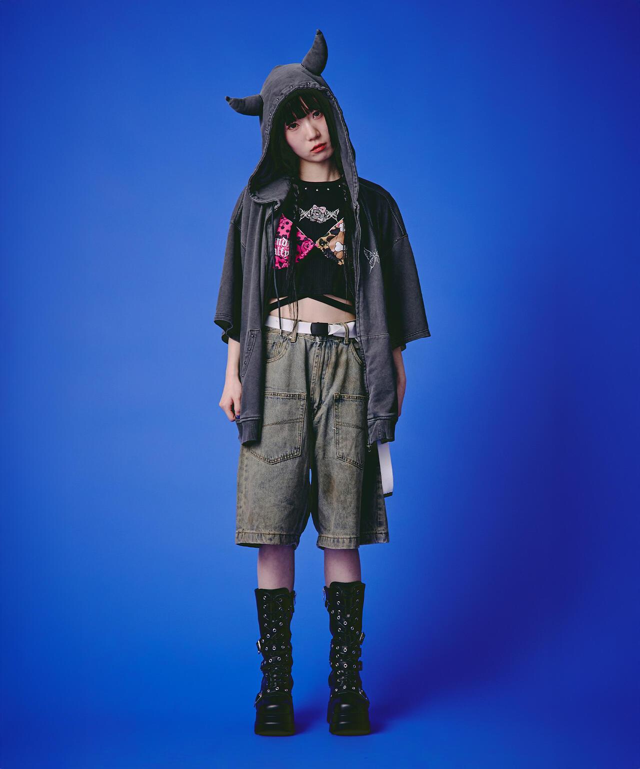 GALFY LHP EXCLUSIVE 地雷系風寬鬆連帽短袖衛衣