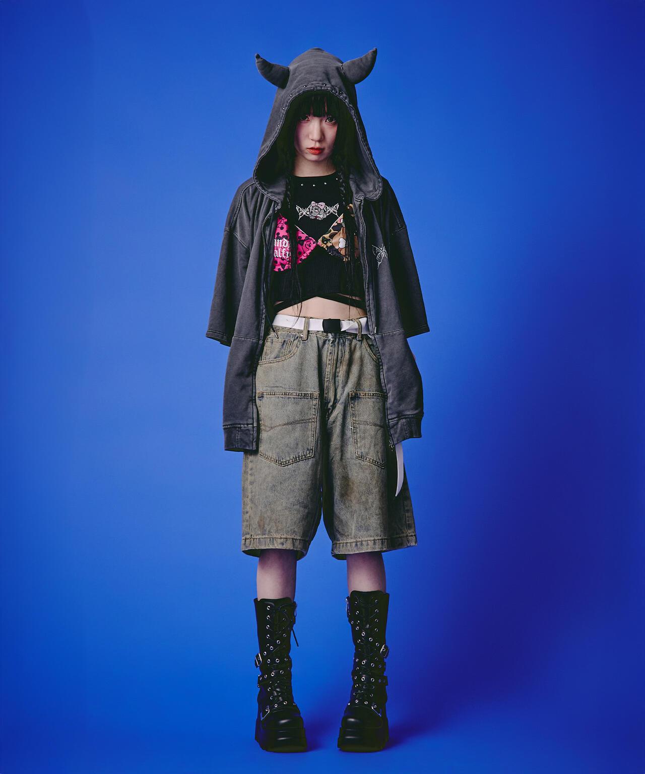 GALFY LHP EXCLUSIVE 地雷系風寬鬆連帽短袖衛衣