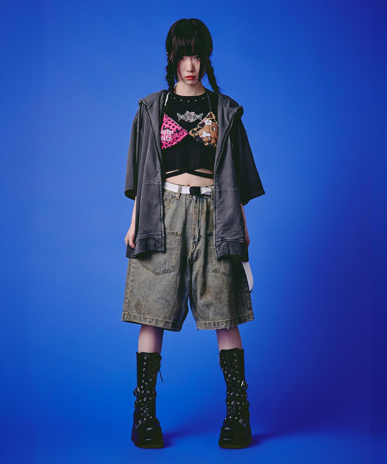 GALFY LHP EXCLUSIVE 地雷系風寬鬆連帽短袖衛衣