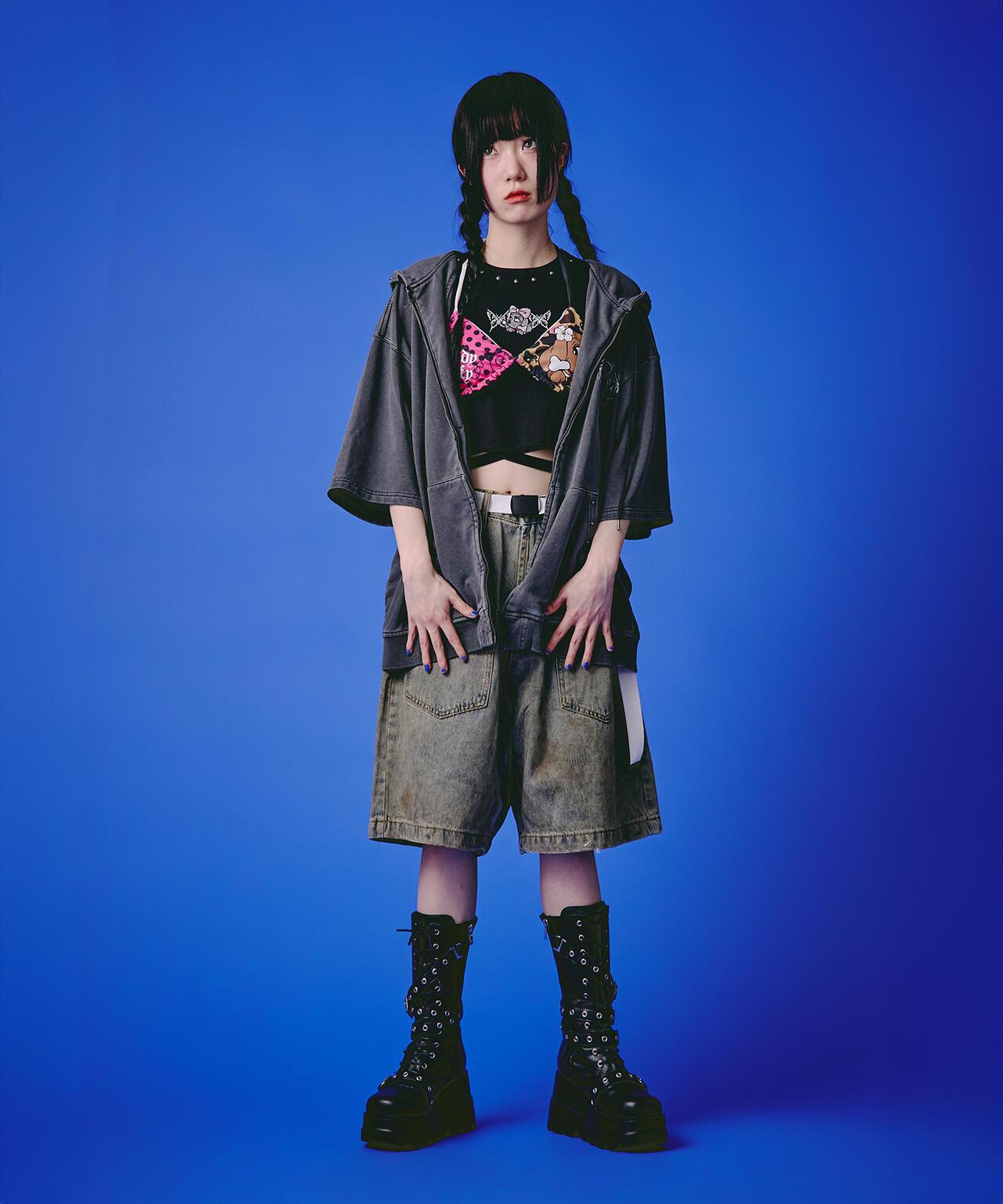 GALFY LHP EXCLUSIVE 地雷系風寬鬆連帽短袖衛衣