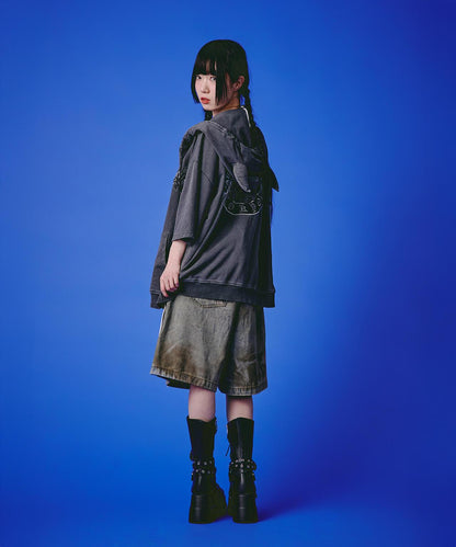GALFY LHP EXCLUSIVE 地雷系風寬鬆連帽短袖衛衣