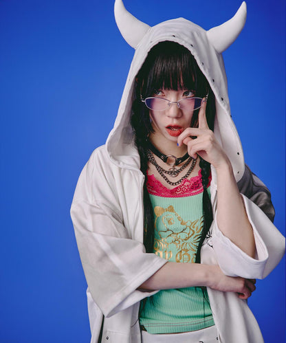 GALFY LHP EXCLUSIVE 地雷系風寬鬆連帽短袖衛衣