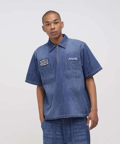 AVIREX × UNIVERSAL OVERALL NAVY POSTAL HALF ZIP SHIRT 半拉鍊襯衫