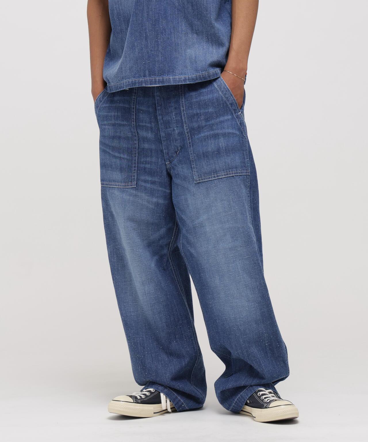 NAVY POSTAL DENIM PANTS 牛仔褲