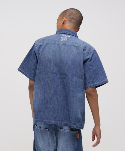 AVIREX × UNIVERSAL OVERALL NAVY POSTAL HALF ZIP SHIRT 半拉鍊襯衫