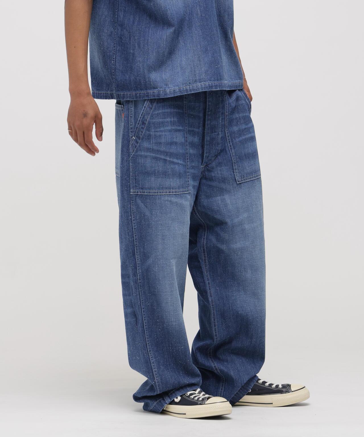 NAVY POSTAL DENIM PANTS 牛仔褲