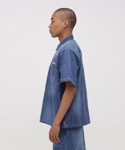 AVIREX × UNIVERSAL OVERALL NAVY POSTAL HALF ZIP SHIRT 半拉鍊襯衫