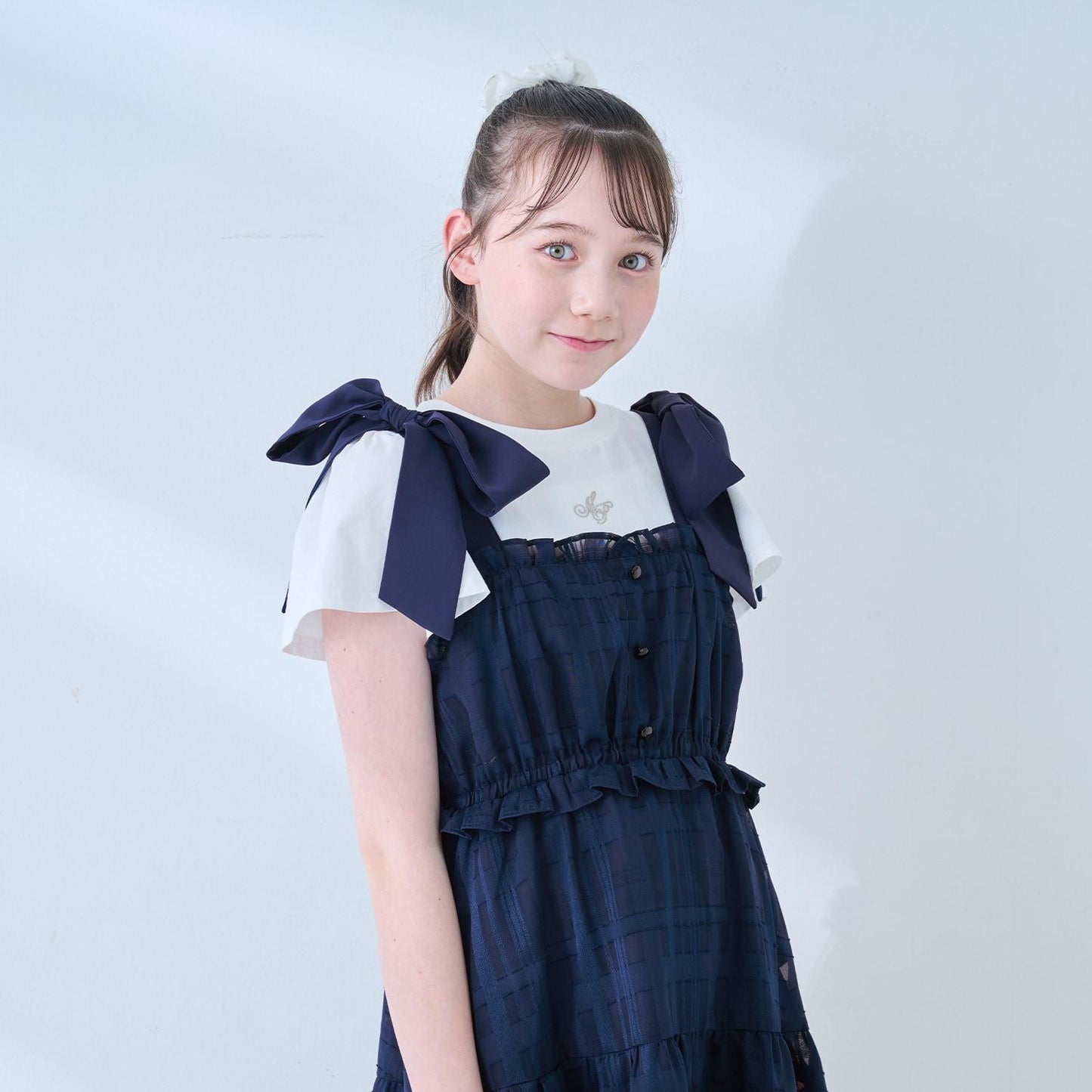 蝴蝶結肩帶揹帶裙 接觸冷感內搭套裝