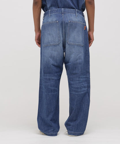 NAVY POSTAL DENIM PANTS 牛仔褲