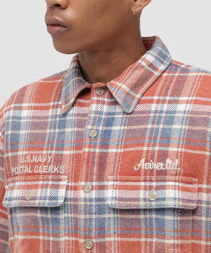 《AVIREX × UNIVERSAL OVERALL》 POSTAL FLANNEL SHIRT 襯衫